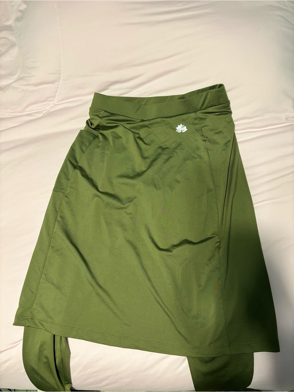 Snoga Women's Olive Green Skirt with Built-In Leggings